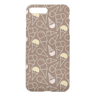 Ice Cream Cone Pattern on Brown iPhone 8 Plus/7 Plus Case