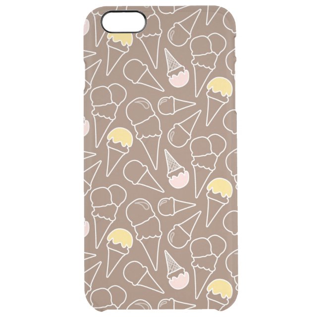 Ice Cream Cone Pattern on Brown Uncommon iPhone Case (Back)