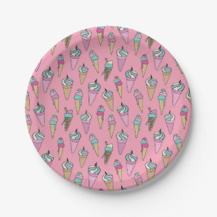 Ice Cream Cone pattern Paper Plates