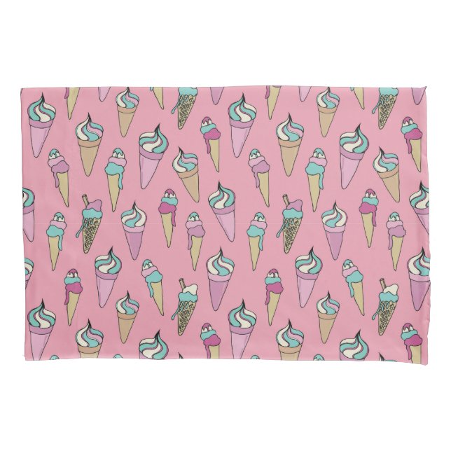 Ice Cream Cone Pattern Pillow Case (Front-Left)