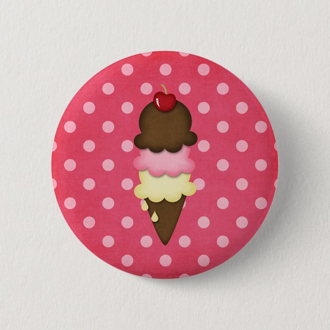 ice cream cone pinback button (Front)