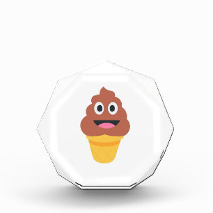 ice cream cone poo emoji acrylic award