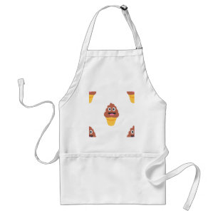 ice cream cone poo emoji adult apron