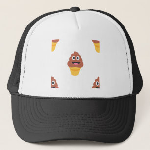 ice cream cone poo emoji trucker hat