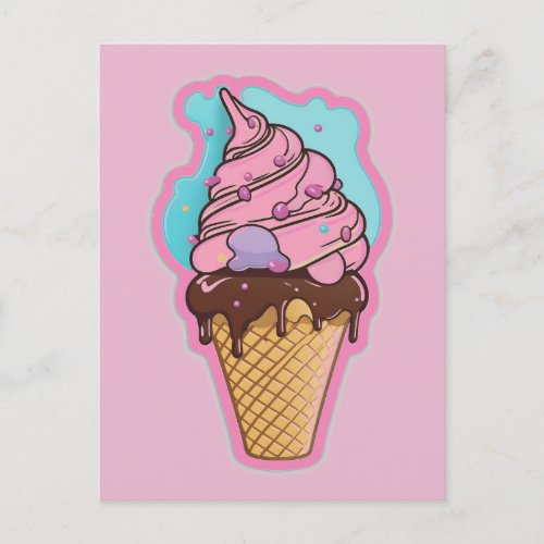 Ice cream cone postcard