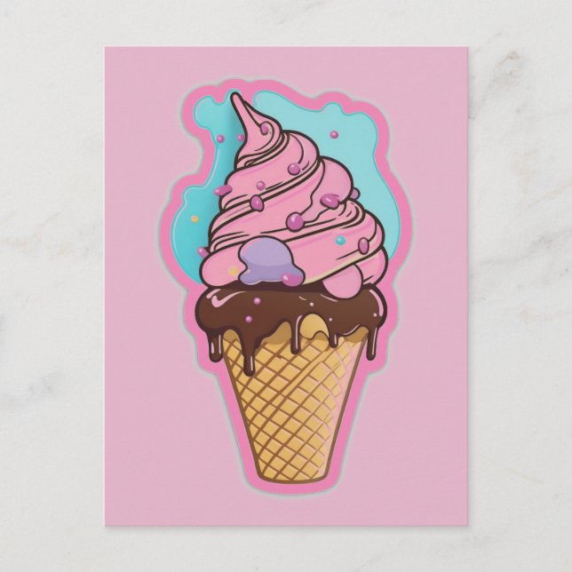 Ice cream cone postcard (Front)