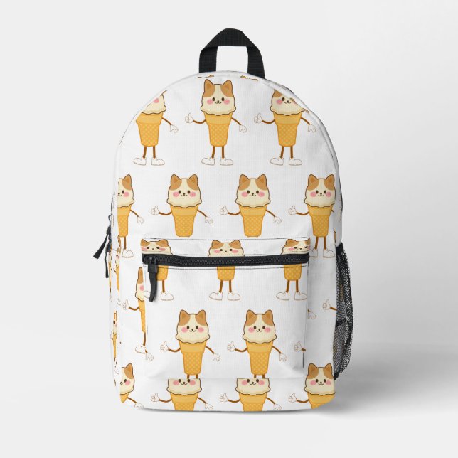 ice cream cone printed backpack (Front)