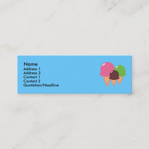 Ice Cream Cone Profile Cards Business Card Template
