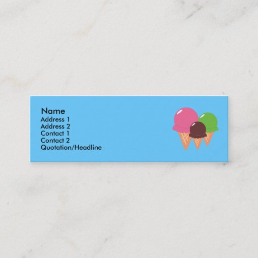 Customizable Ice Cream Cone Profile Cards Business Card Template