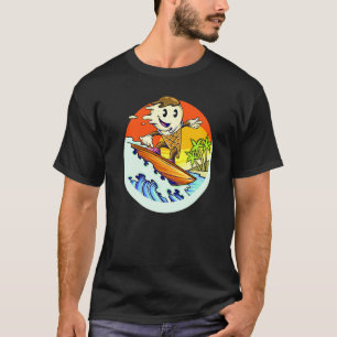 Ice Cream Cone Riding Waves On Surfboard At The Be T-Shirt