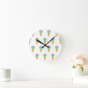 ice cream cone round clock