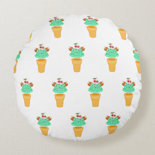 ice cream cone round pillow