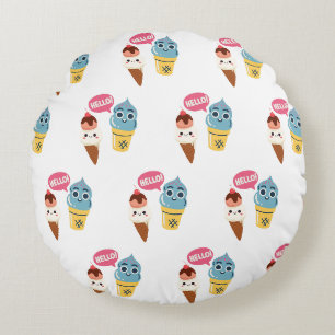 ice cream cone round pillow
