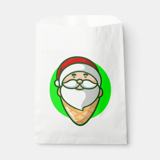 ice cream cone santa funny christmas favor bag (Front)