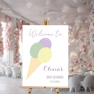 Ice Cream Cone Scoop Confetti Kids Baby Shower Foam Board