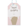 Ice Cream Cone Script Happy Birthday Gift Tags