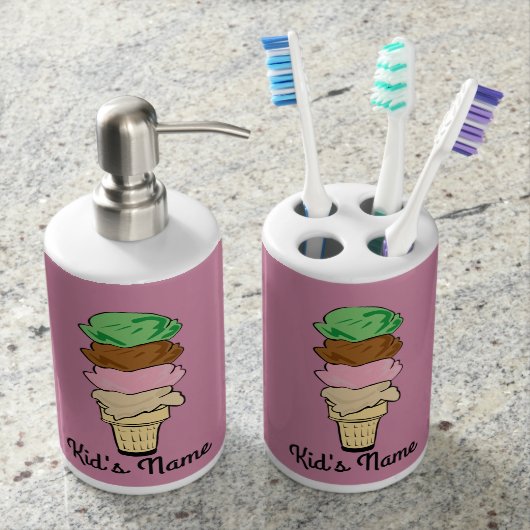 Ice Cream Cone Soap Dispenser & Toothbrush Holder (Front)