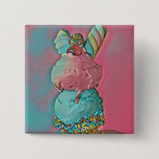 Ice cream cone sprinkles button (Front)