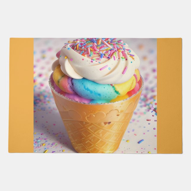 Ice Cream Cone Sprinkles Doormat (Front)