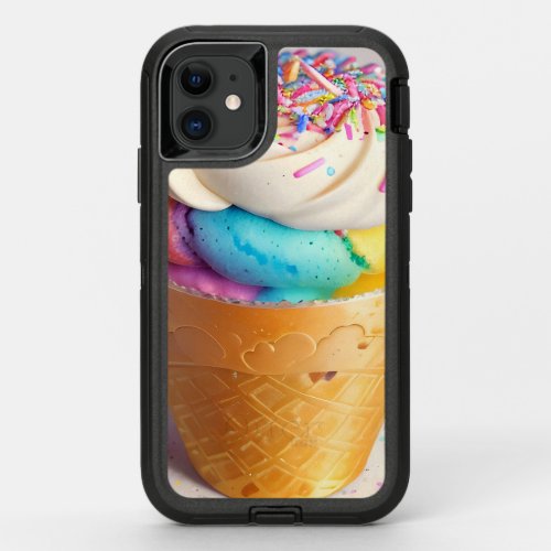 Ice Cream Cone Sprinkles OtterBox Defender iPhone 11 Case