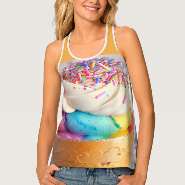 Ice Cream Cone Sprinkles Tank Top (Front)