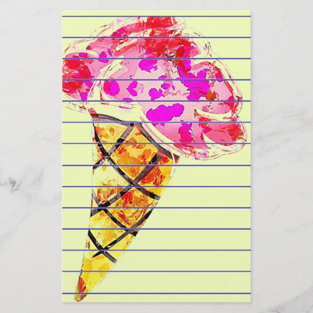Ice Cream Cone Stationery (Front)