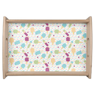 Ice Cream Cone Summer Pattern Sprinkles Serving Tray