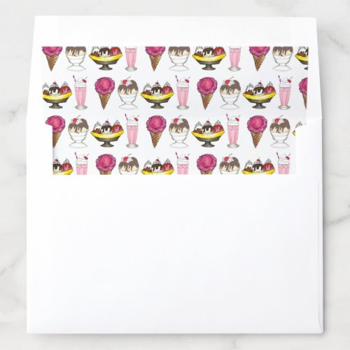 Ice Cream Cone Sundae Shake Banana Split Envelope Liner