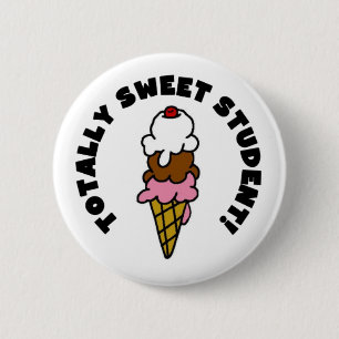 Ice Cream Cone Sweet Student Button
