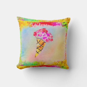 Ice Cream Cone Throw Pillow