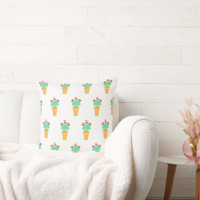 ice cream cone throw pillow (Couch)
