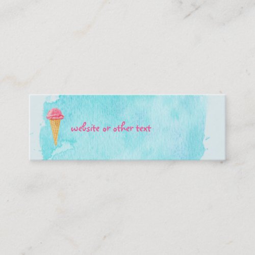 Ice Cream Cone With A Blue Paint Splatter Website Mini Business Card