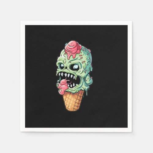 ice_cream_cone_with_little_monster_collection 4 napkins