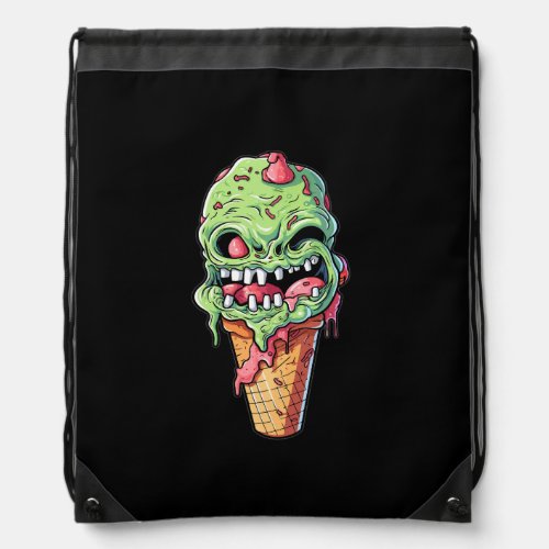 ice_cream_cone_with_little_monster_collection7 drawstring bag