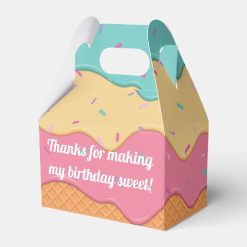 Ice Cream Cone With Sprinkles Fun Favor Box