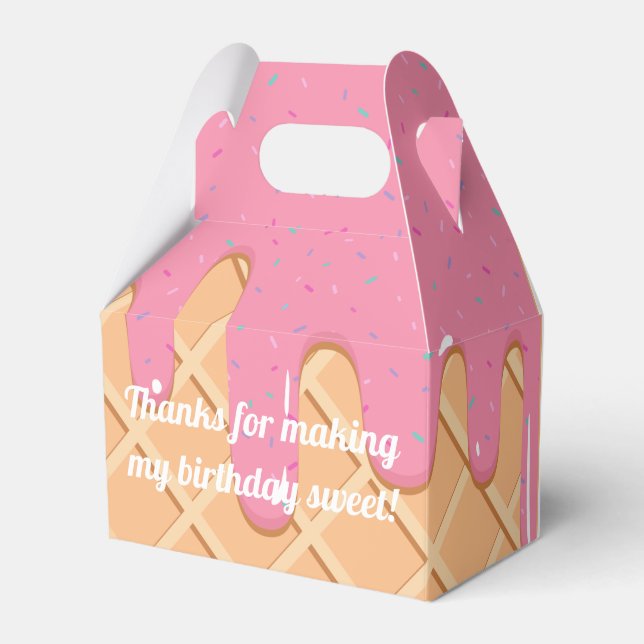 Ice Cream Cone With Sprinkles Fun Favor Boxes (Front Side)