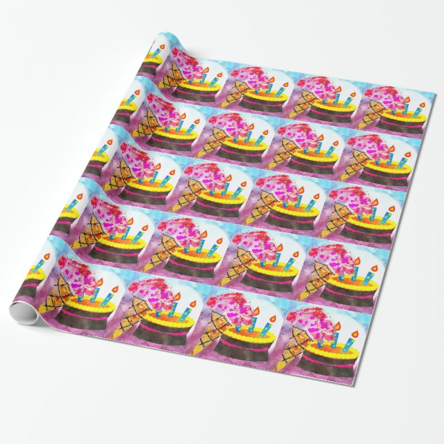 Ice Cream Cone Wrapping Paper (Unrolled)