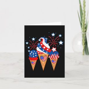 Ice Cream Cones 4th Of July Holiday Patriotic Card