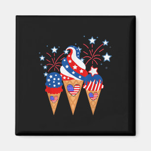Ice Cream Cones 4th Of July Holiday Patriotic Magnet