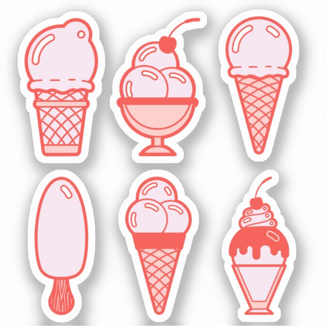 Ice Cream cones and sundaes stickers  (Front)