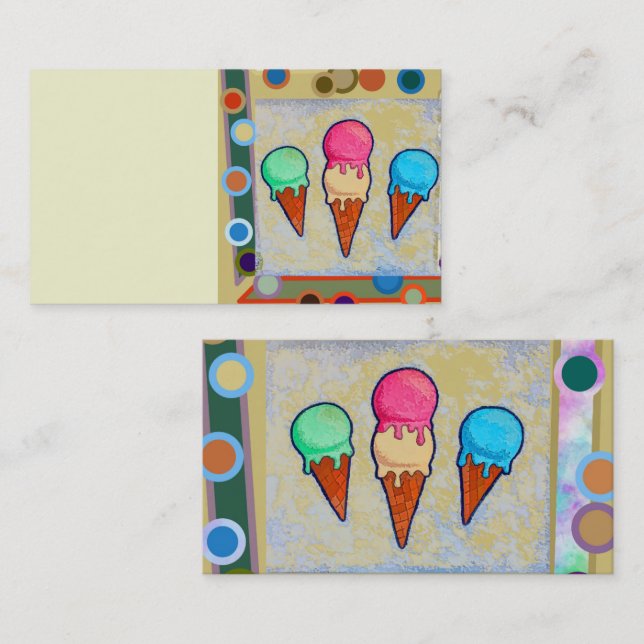 Ice Cream Cones Business Card (Front/Back)