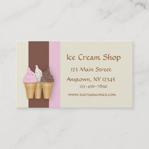 Customizable Ice Cream Cones Business Card Templates