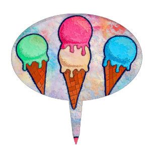 Ice Cream Cones Cake Topper
