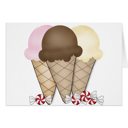 Ice Cream Cones Cards (Front Horizontal)