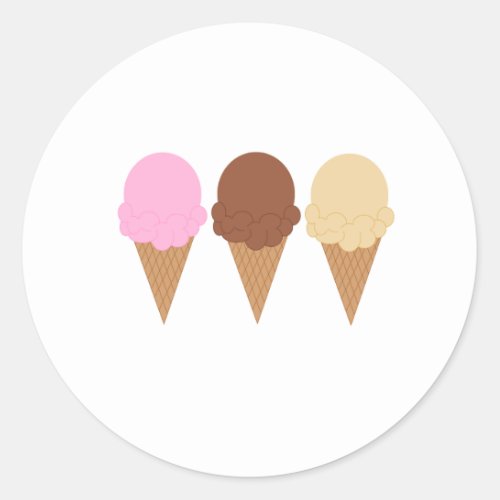 Ice Cream Cones Classic Round Sticker