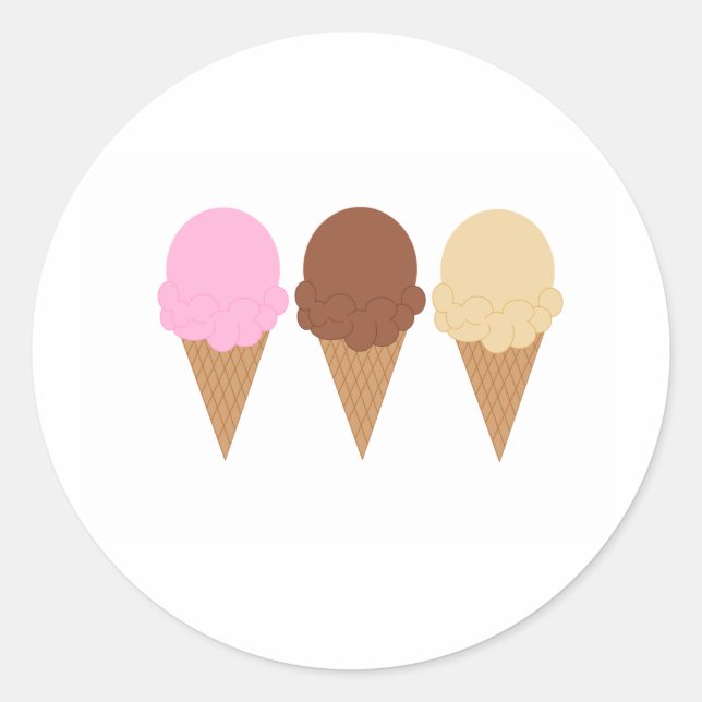 Ice Cream Cones Classic Round Sticker (Front)