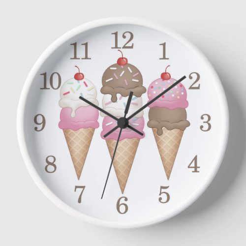 Ice Cream Cones Clock