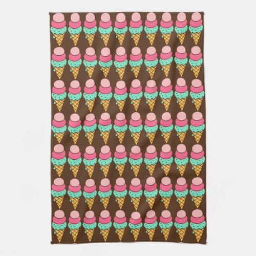 Ice Cream Cones Cute Kitchen Towel