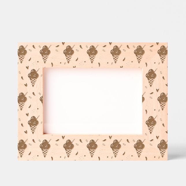 Ice Cream Cones Design Engraved Frames (Front)