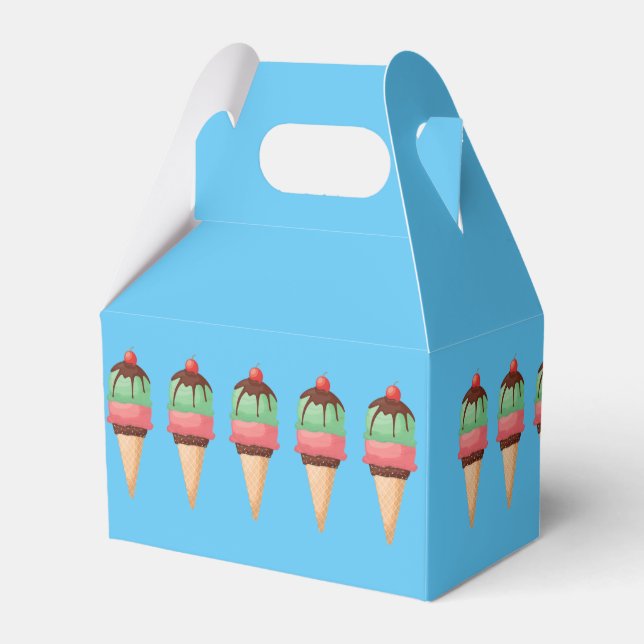 Ice Cream Cones Favor Boxes (Front Side)